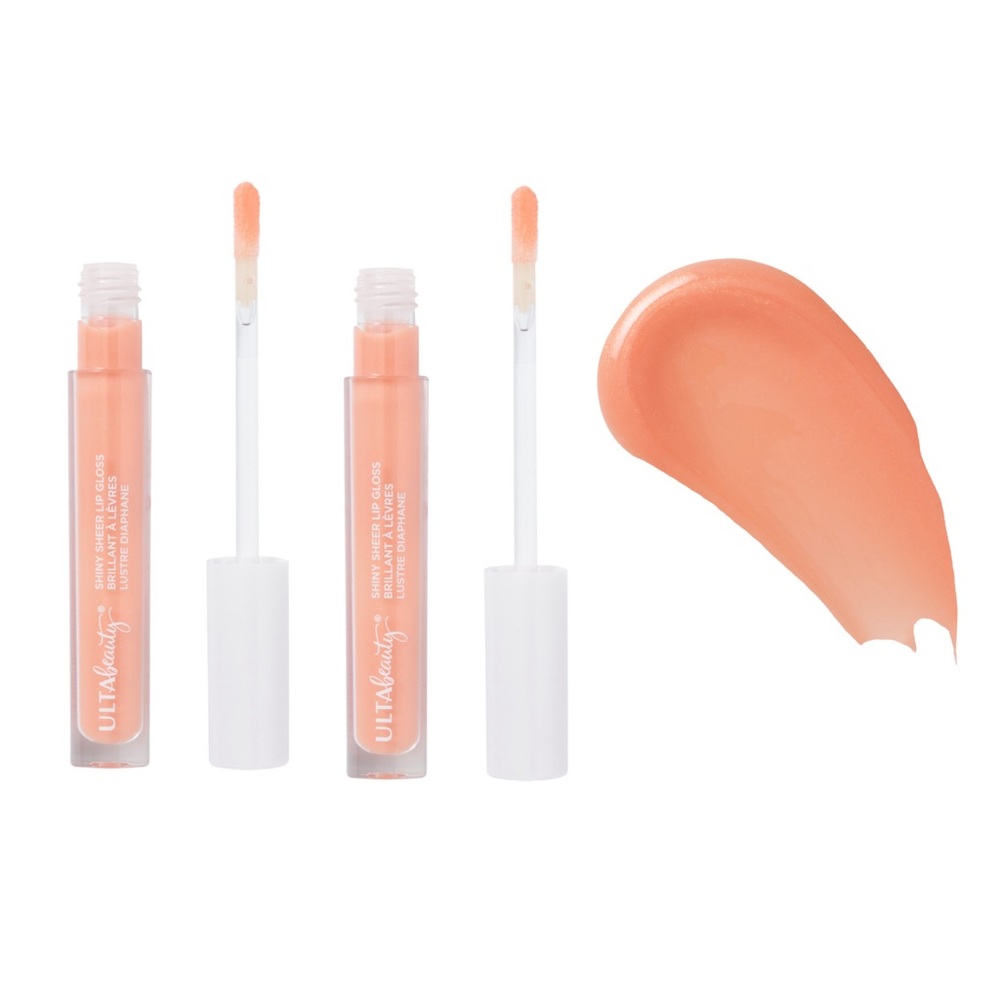 NEW 2x Ulta Beauty Shiny Sheer Lip Gloss in Melon (Peachy Beige Shimmer) Full